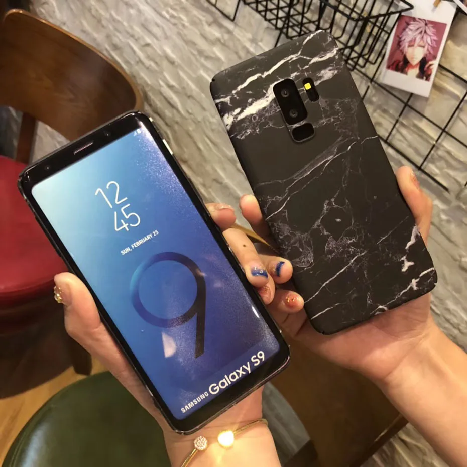 YAMIZOO Flower Marble Case For Samsung Galaxy s8 s9 Plus Cover s7 Edge Luminous Hard Phone Cases For Samsung s8 s9 Case Note 8 9 (5)
