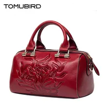TOMUBIRD new Superior cowhide leather Luxury Retro embossed famous brand Tote bag fashion women genuine leather handbags