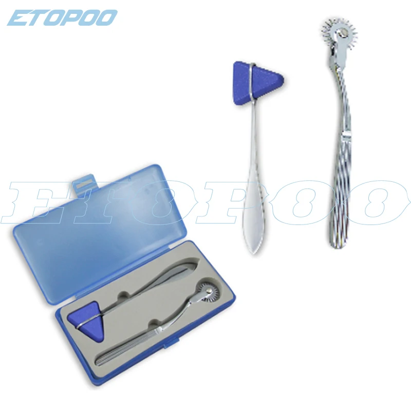 

2pcs/box retail package Neurological Reflex Hammer Wartenberg Pin Wheel Reflex Hammer Deluxe Medical diagnostic Hammer