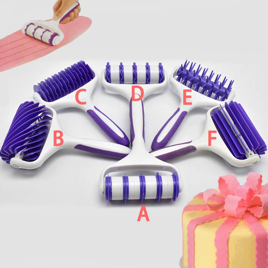 

Cake Fondant Strip Ribbon Cutter Embosser Roller Cake Pattern Decorating Tool