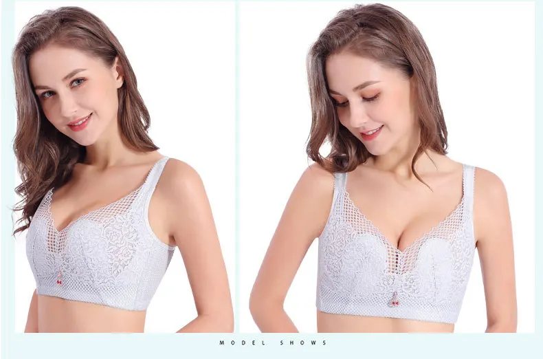 Sexy Lace Women Bras Plus Size 46 48 50 52 CDE Cup Bra Ultra-thin Brassiere Push Up Bralette Breathable Lingerie Wire Free Bra  67
