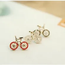 Новое поступление, Модные Винтажные Ювелирные изделия для женщин, милый дизайн велосипеда, серьги-гвоздики для велосипеда 4ED146