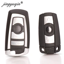 Jingyuqin 10 шт. 3/4 кнопки дистанционный умный корпус для автомобильного ключа для BMW 3 5 6 7 серия E90 E91 E92 E60 E61 X1 X3 X4 X5 X6 Брелок чехол