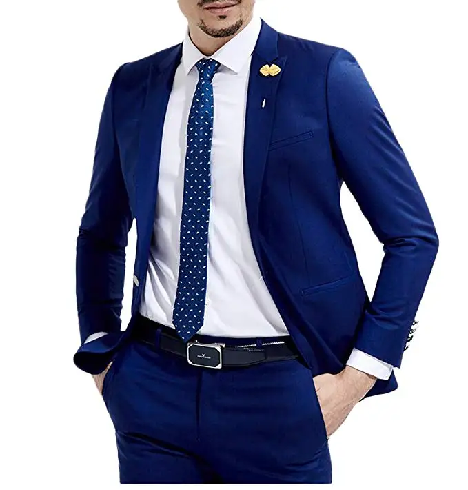 

Wedding Men Suit 2 Pieces Italian Stylish Men 2020 Slim Fit Tuxedos For Party Groom Mens Suits (Jacket+Pants+Tie)