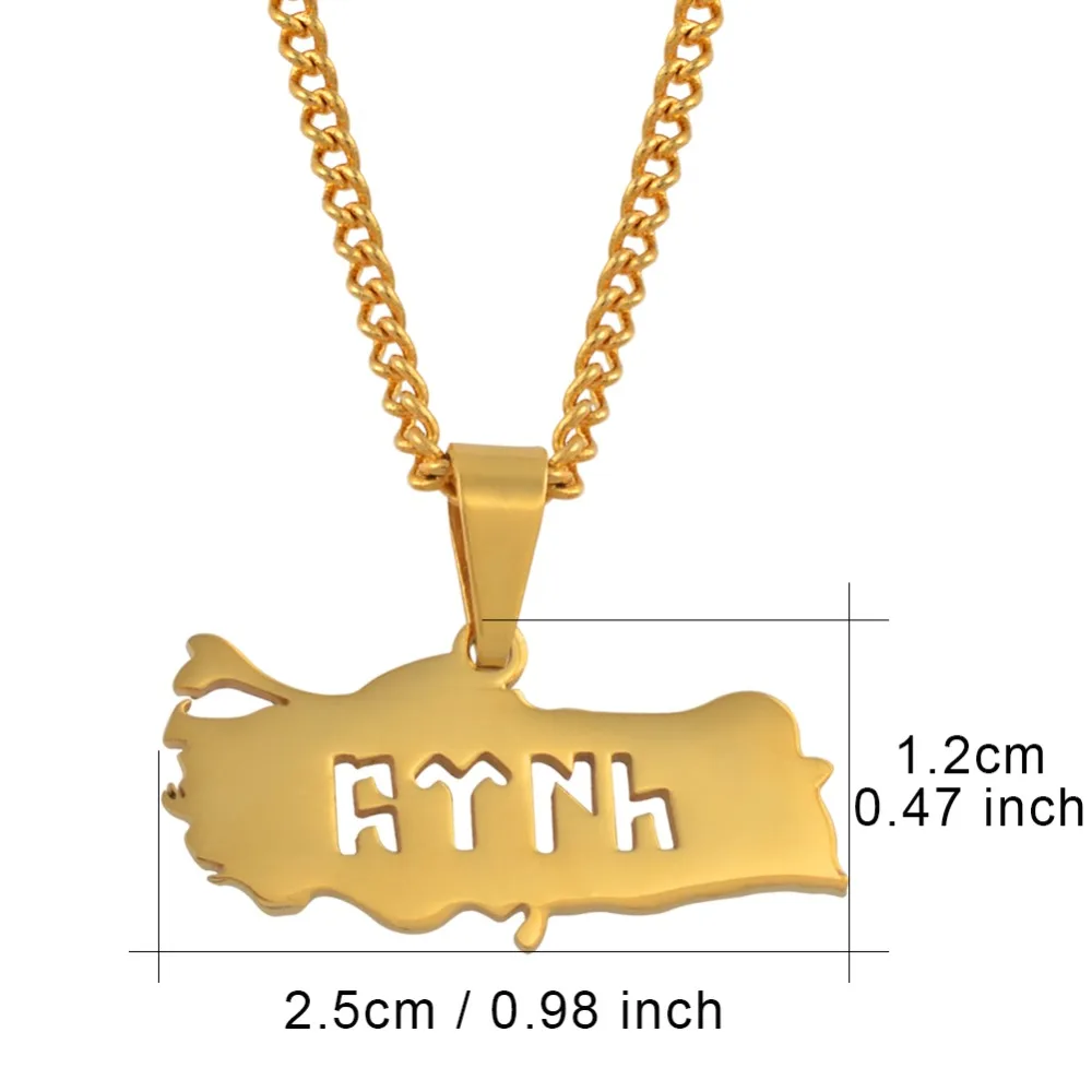 Andros Подвески в виде индейки Цепочки и ожерелья для Для женщин девушке Подвески турка ювелирные изделия с дизайном «карта»