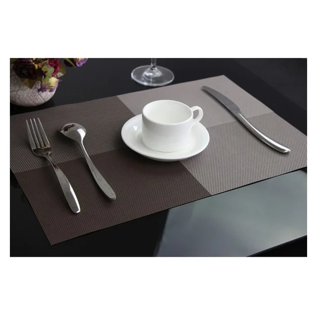 6PCS/Lot Placemat Square Pattern PVC Non slip Placemats for Dining