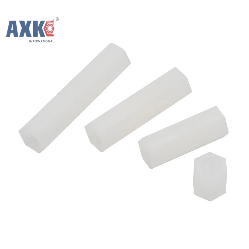100Pcs M2 M2.5 M3 M4 Hex Nylon Standoff Spacer Column Flat Head Double Pass Plastic Spacing Screws AXK04 | Обустройство дома