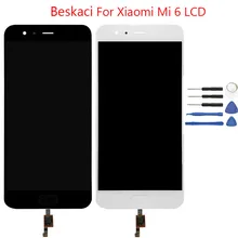 Beskaci For Xiaomi Mi 6 LCD Display Show Contact Panel With Fingerprint Meeting For Xiaomi Mi6 LCD Show Elements