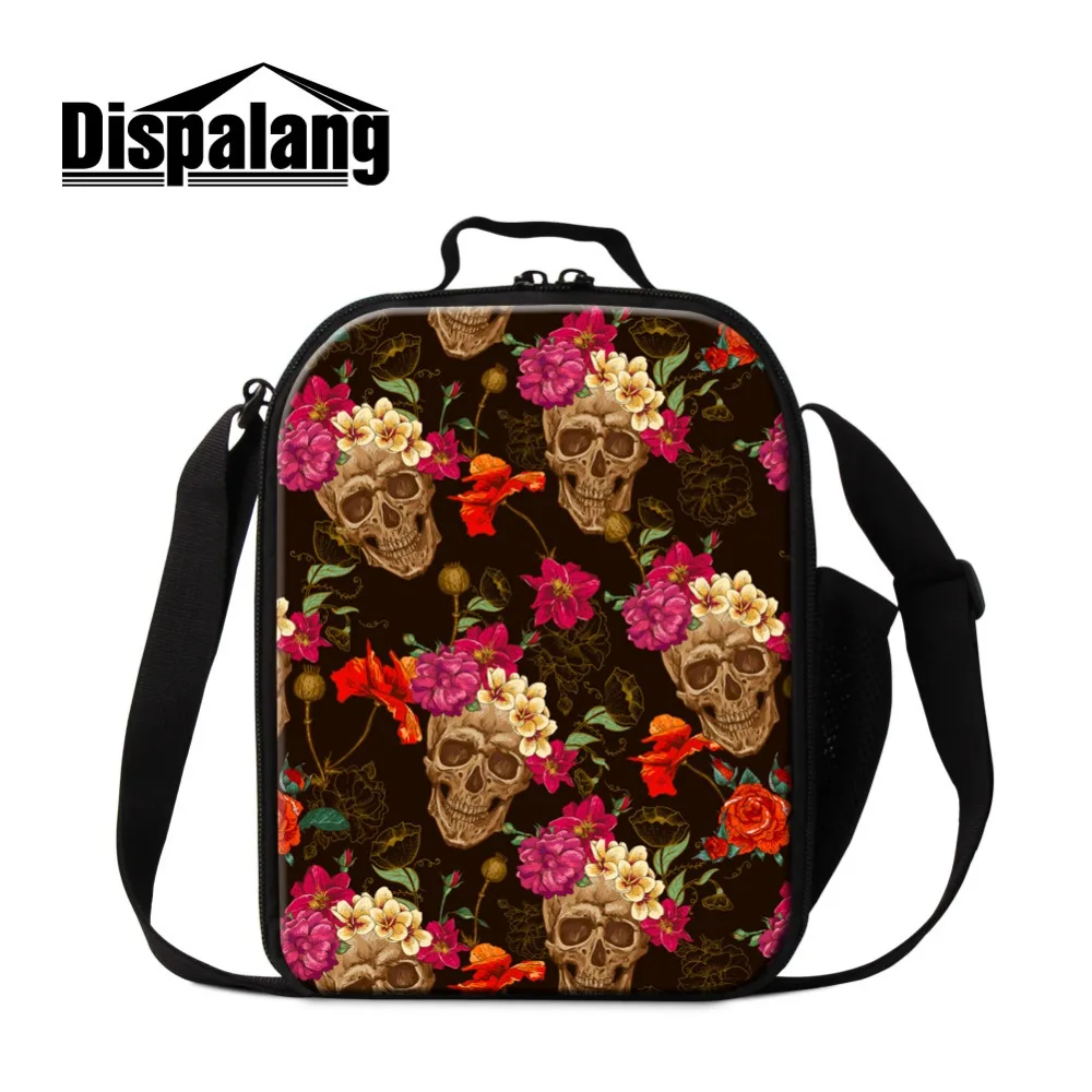 Dispalang Insulated Lunch bags for Children Blue Skull Pattern Thermal