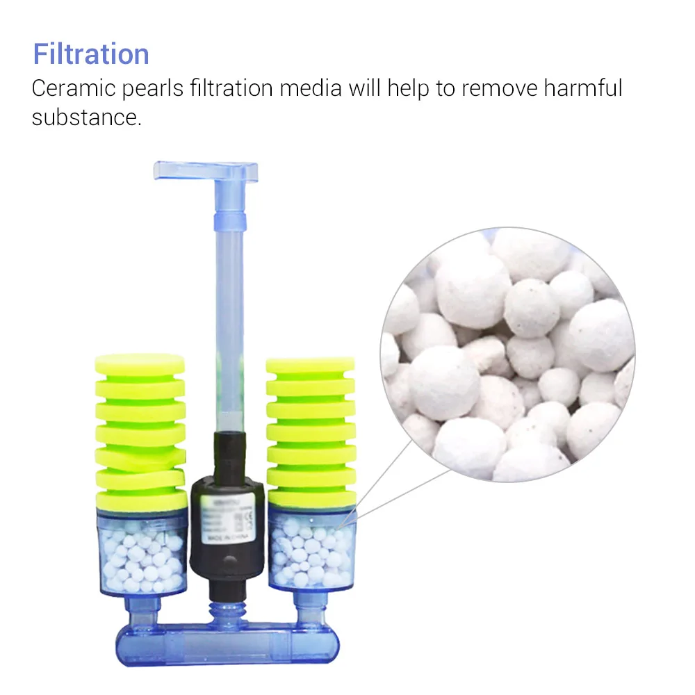 Buy NICREW Sponge Filter Aquarium Fish Tank Filter with Submersible Water Pump and Biochemical Sponge Filter for Water Circulation