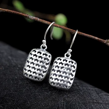 

Silver Handmade Silver Earrings Wholesale 99 Fine Silver Sterling Silver Jewelry Lanterns Eardrop Hollow Out Design