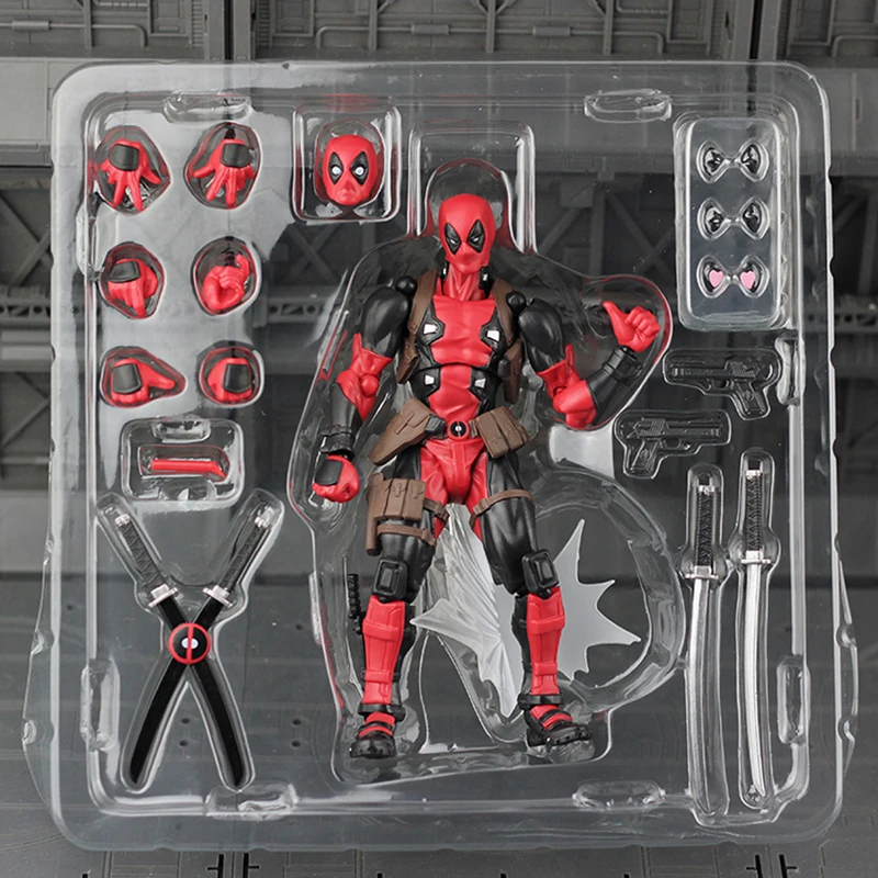 FIGMA Series NO.003 Revoltech Venom No.002 Spiderman No.001 Deadpool With Bracket PVC Action Figure Collection Model Toy 15cm (1)