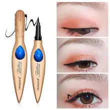 YANQINA, черная жидкая подводка для глаз, карандаш, водостойкий, устойчивый к поту, подводка для глаз, сапфировое украшение