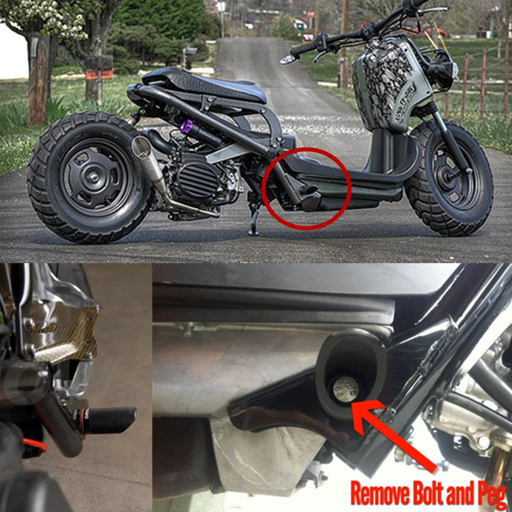 Pair Motorcycle Motorbike Foot Pegs For Honda Ruckus Zoomer Aluminum Black NEW