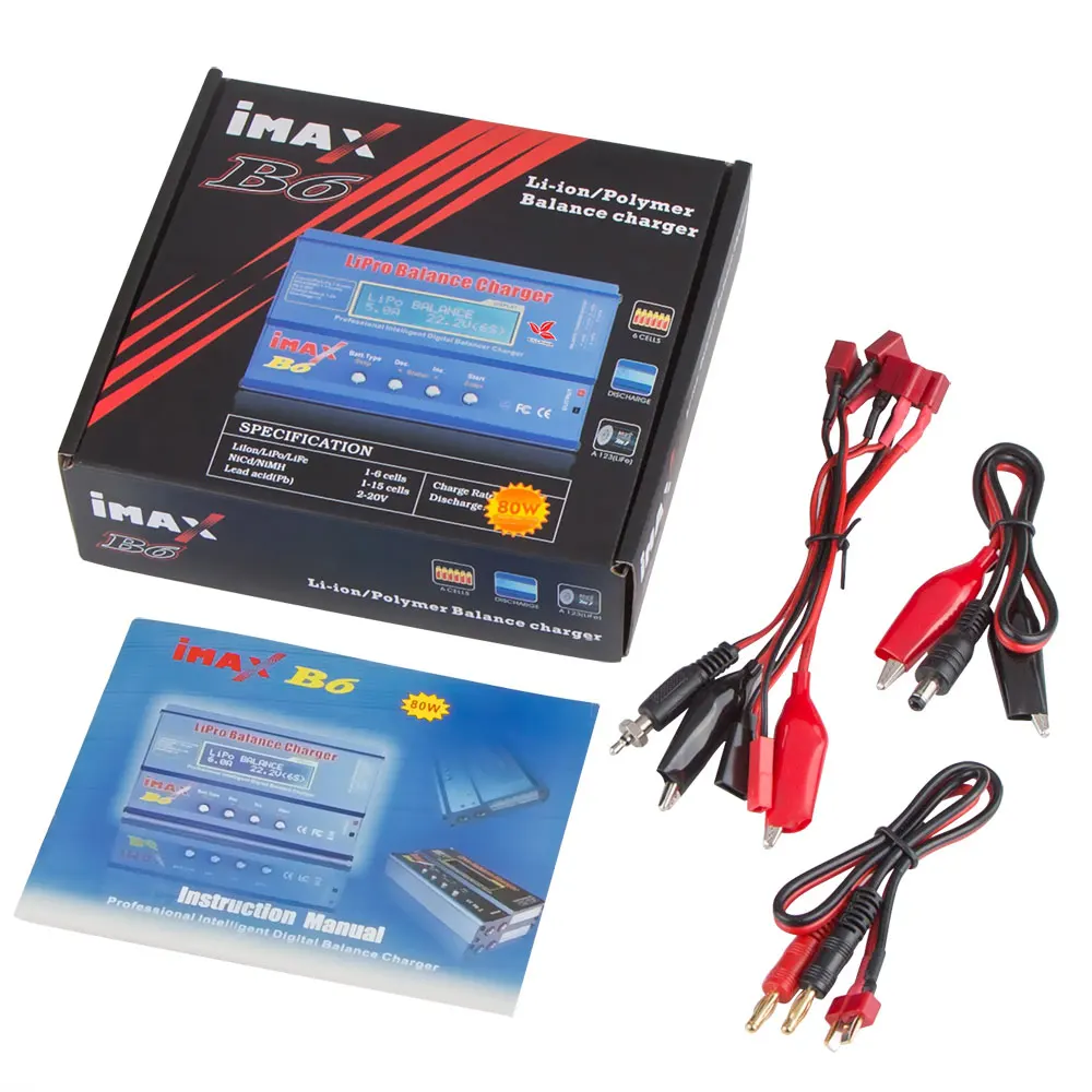 Зарядное устройство для аккумуляторов Lipo Balance charger iMAX B6 12V charger Lipro Digital RC battery Balance charger 12V power Adapter - Цвет: only B6