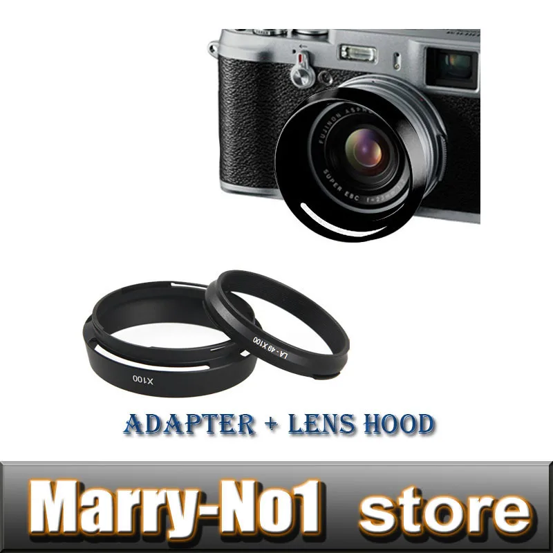 LH JX100 Lens Hood LA 49X100 Adapter Ring for Fuji Fujifilm X100 X100s