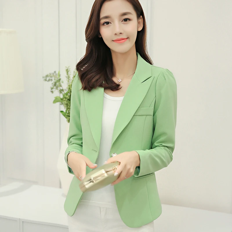 Ladies Blazer Long Sleeve Blazer Feminino Women Suit Jacket Female Slim Candy Color Blazers Mujer Plus Size Coat Women Clothes