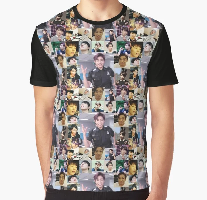 

All Over Print T Shirt Men tshirt Jungkook Reactions Full Print Big Print Graphic T-Shirt