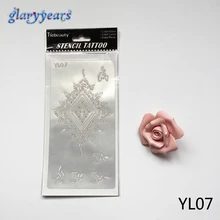 1 шт. временный трафарет для тату с аэрографом YL07 индийская хна женский мужской боди-арт макияж краска для тату инструмент Шаблоны Дизайн Мода