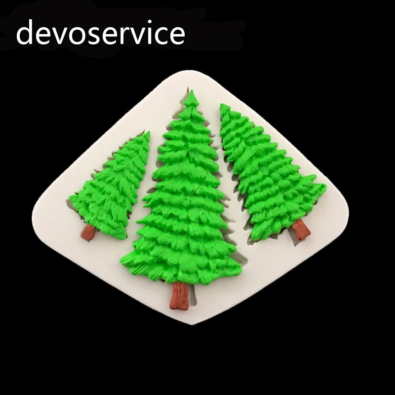 

Christmas Tree DIY Cake Border Silicone Mold Fondant Cake Decorating Tools Candy Cupcake Chocolate Gumpaste Baking Moulds