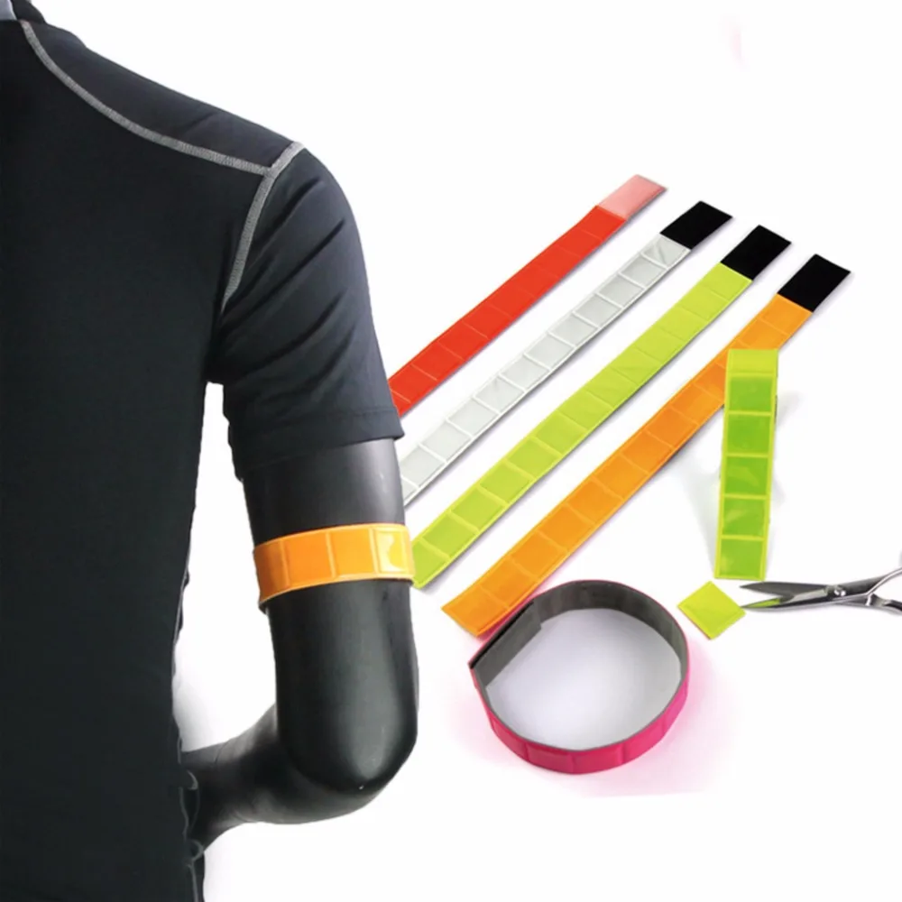 

Reflective Cycling Arm Band Running Outdoors Safety Belt Wrist Leg Useful Straps