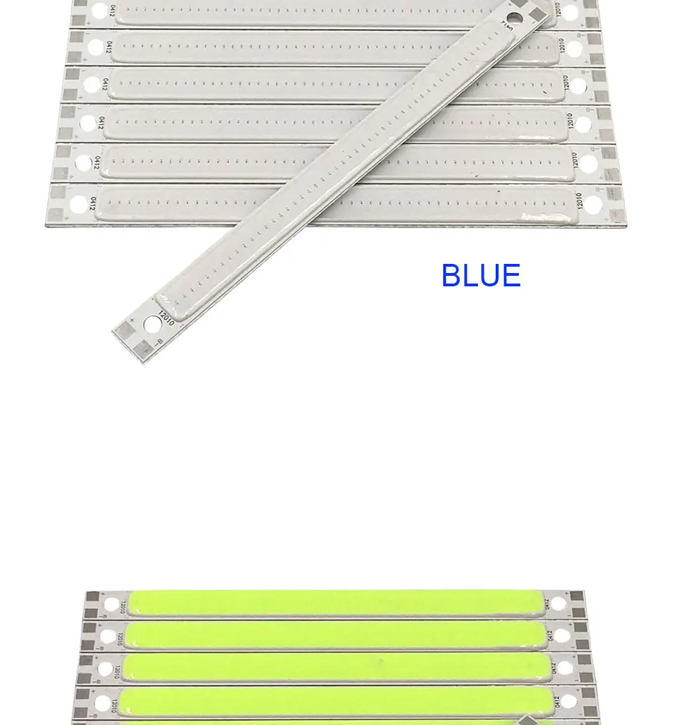 120mm 4.72in LED Bar Light Strip COB Bulb 12V 7W 10W LED Lamp Green Blue Red White Emitting Colors 12010mm COB Chip (9)