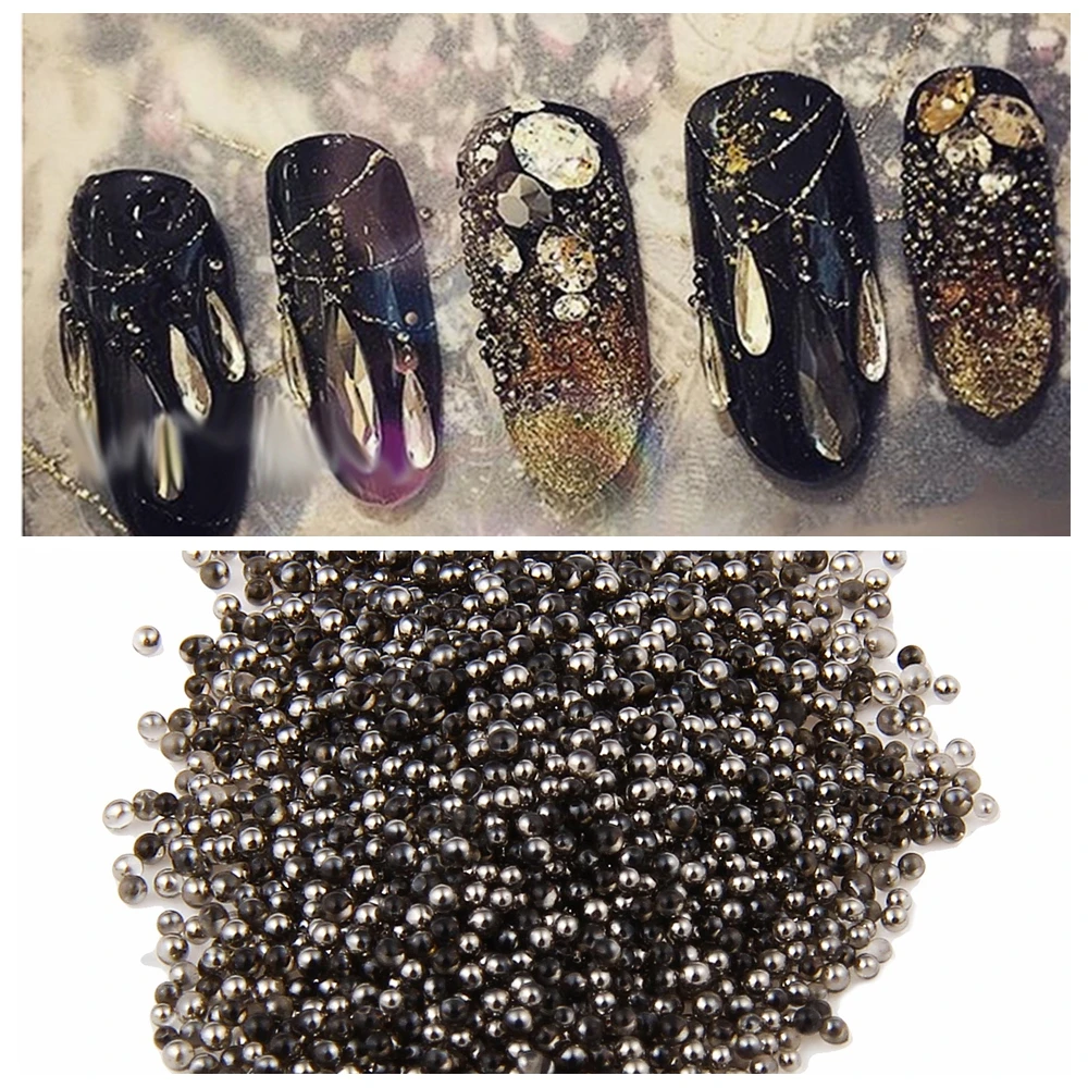 

Mini Caviar Nail Art Charm Glass Caviar Beads Tiny 3D Micro Pixie Mermaid Nails Art Manicure Decoration Tools Ball Nail Art DIY