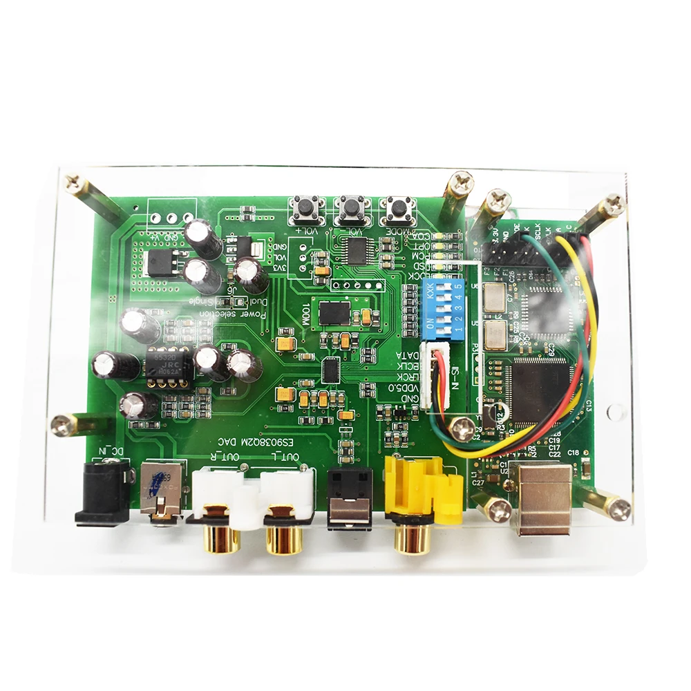 Lusya ES9038Q2M DSD I2S SPIDF декодер плата amanero USB DAC аудио усилитель с акриловым листом
