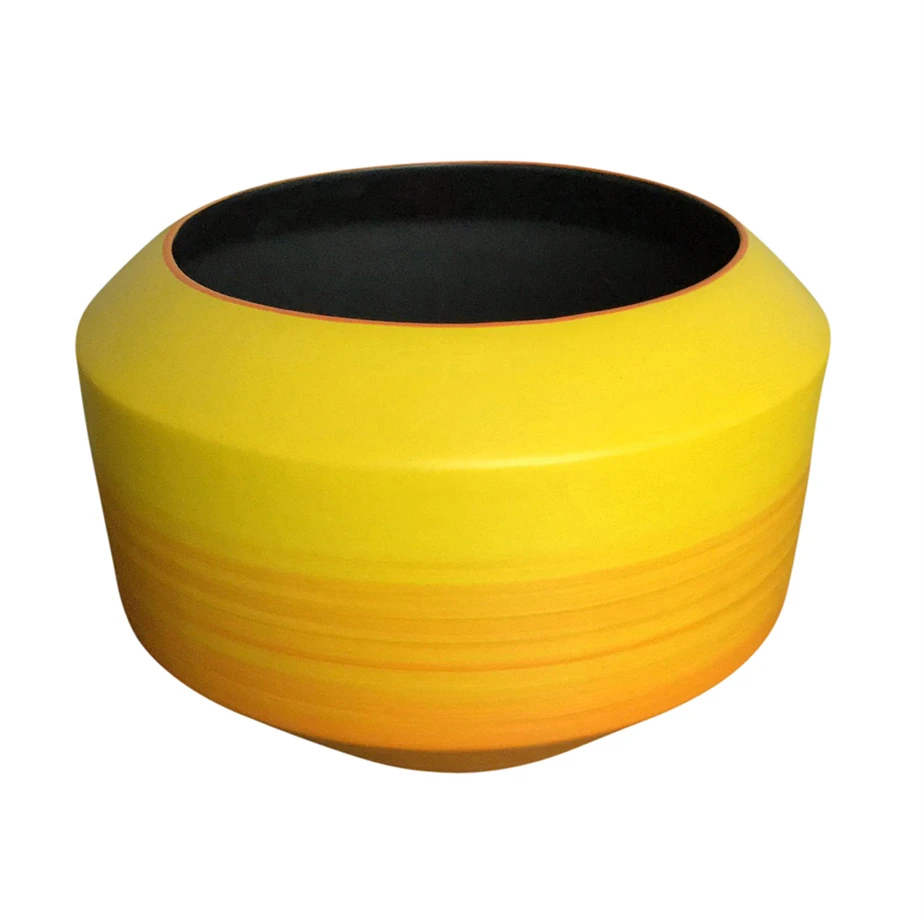 Stylish Decorative Ceramic Vase, Yellow And Orange