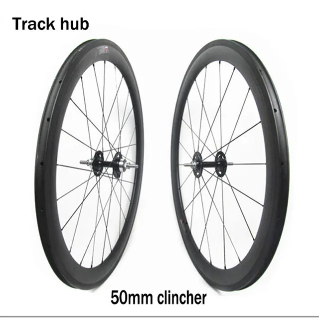 Best price at $289 Cheap 50mm Clincher Carbon Track Bicycle Wheelset Single Speed Fixed Gear Carbon Bike Wheels