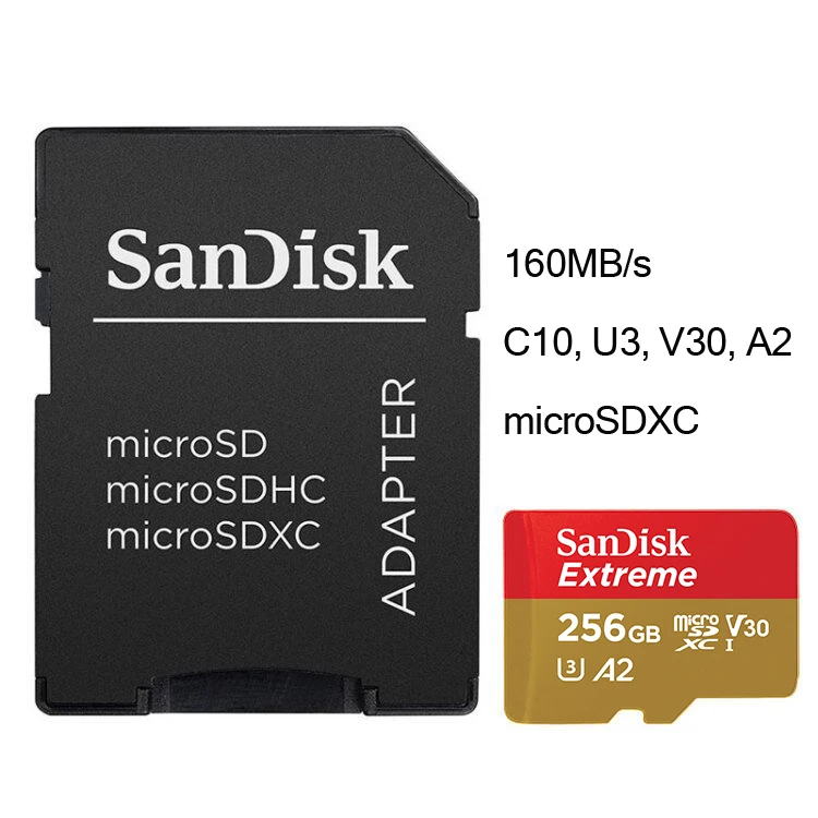 Карта памяти SanDisk Micro SD 32 Гб класс 10 64 Гб 128 ГБ 256 ГБ C10 U3 V30 4K UHD карта памяти флэш-память Microsd для смартфона - Емкость: 256 ГБ