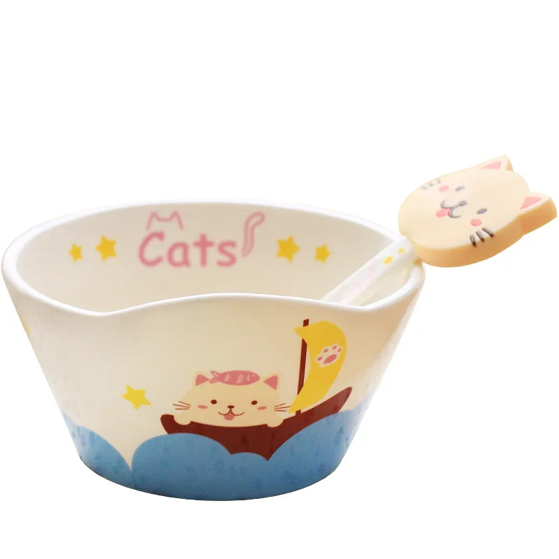 Kid Cartoon Bowl Dishes Cartoon Mouse Lunch Box Kid Baby Children Infant Baby Rice Feeding Bowl Porcelai Snack Ceramic Tableware