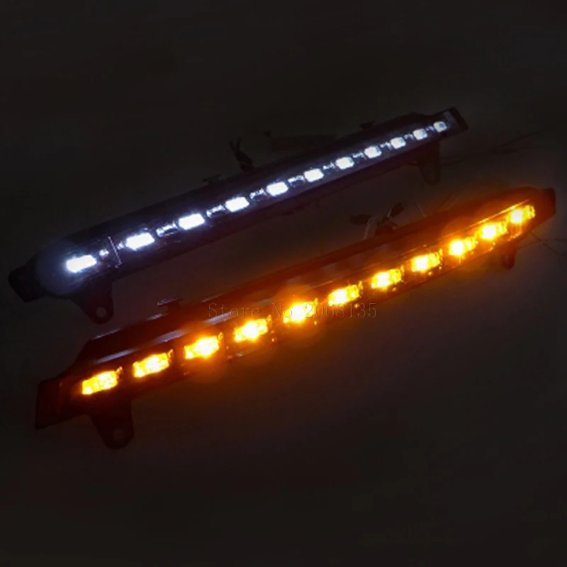 

High quality Yellow Signal Style Relay Waterproof ABS Case Car DRL 12V LED Daytime Running Light Foglight For Audi Q7 2006-2009