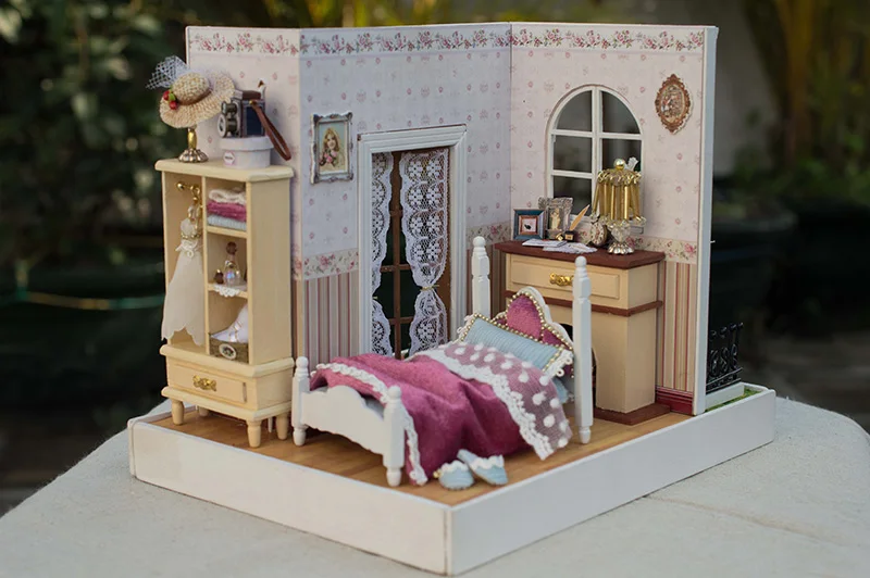 Счастливое время собрать DIY кукольный дом мебель игрушка 3D деревянный ручной работы Miniatura кукольный домик игрушки С Пылезащитным покрытием дети подарок на день рождения