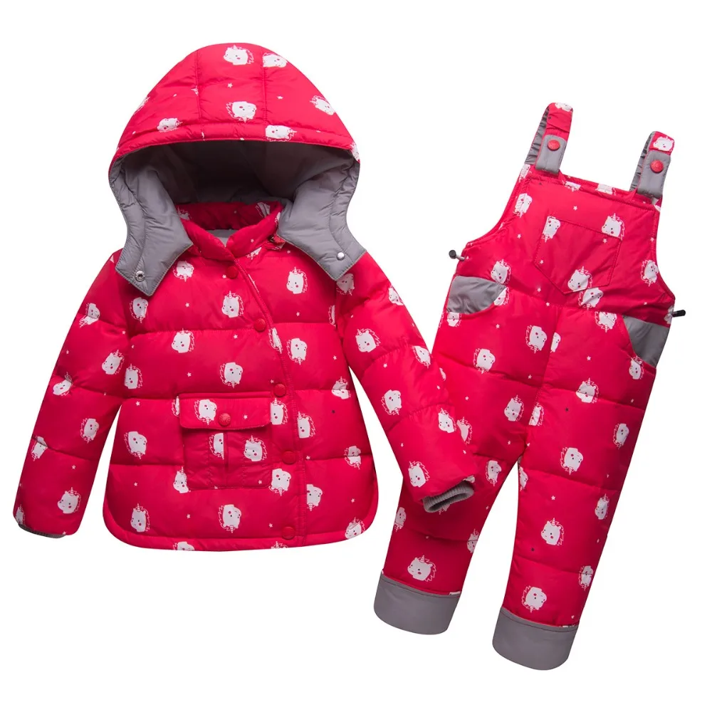 

Russia Winter Children Clothing Sets Jumpsuit Snow Jackets Pant 2pcs Baby Boy Duck Down Coats Jacket snow wear kids Girl clothes