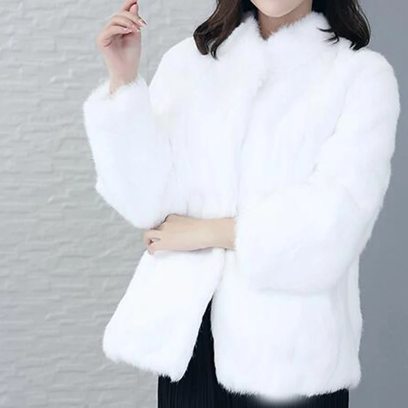 

2019 New Arrival Full Pelt Rabbit Fur Coat Customize Whole Skin Fur Jacket 100% Genuine Real Natural Fur Coat KSR27