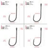 100pcs 3 Barbed Carbon Steel Single Hook 3#-6# 1/0# 2/0# 3/0# Black Jig Big Sea Fishing Hooks for Jigbait Lure Fish Pesca ► Photo 3/6