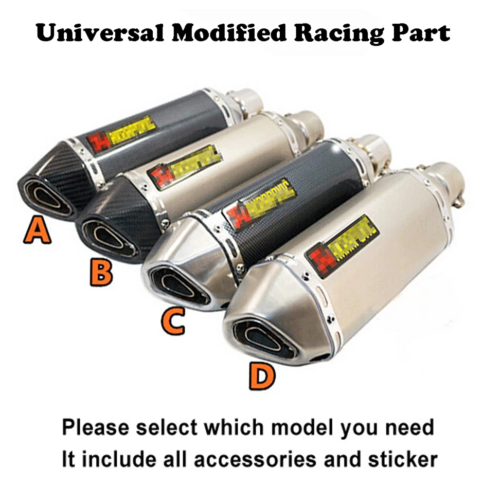 

Universal Motorcycle Racing AKRAPOVIC Exhaust Modified Yoshimura Muffle pipe Moto escape fit for most motorcycle ATV Scooter