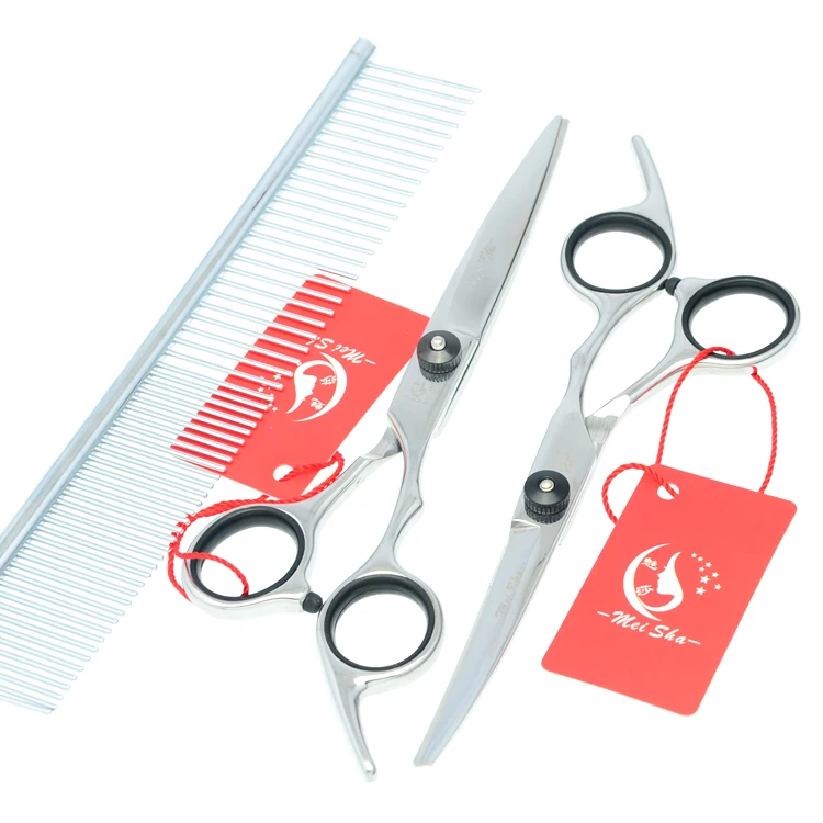 Meisha 6 inch Professional Pet Grooming Scissors Set for Hairdressing Dog Cutting Thinning Curved Shears Puppy Cliper HB0022