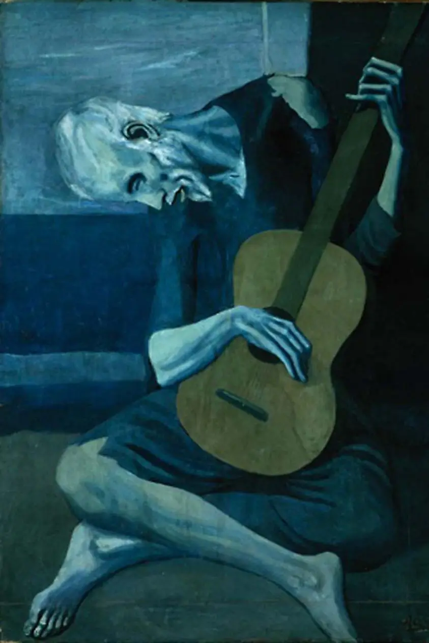 1 panel old guitarist classic painting modern canvas wall art mural decoration house framed XJDP-91 | Дом и сад