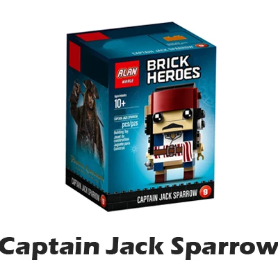 12 видов BrickHeadz фигурки супергероев Капитан Америка Железный человек Халк Ллойд Робин Чудо-Женщина модель строительные блоки игрушки - Цвет: 43023 Jack Sparrow