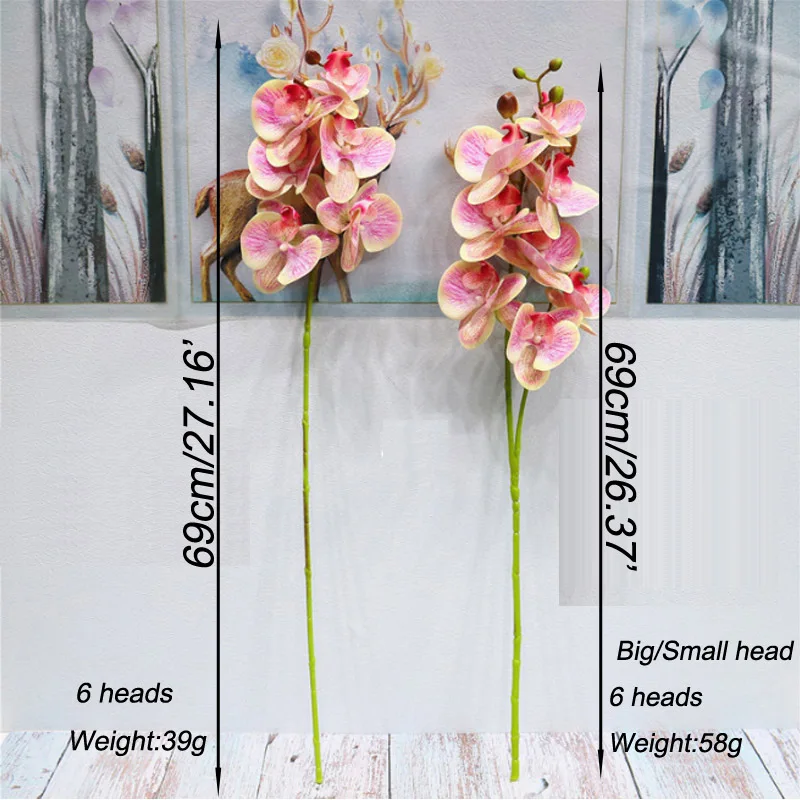 Artificial Butterfly Orchid Flowers 3D Fake Moth flor Orchid Flower for Home Wedding DIY Decoration Real Touch Home Decor Flore