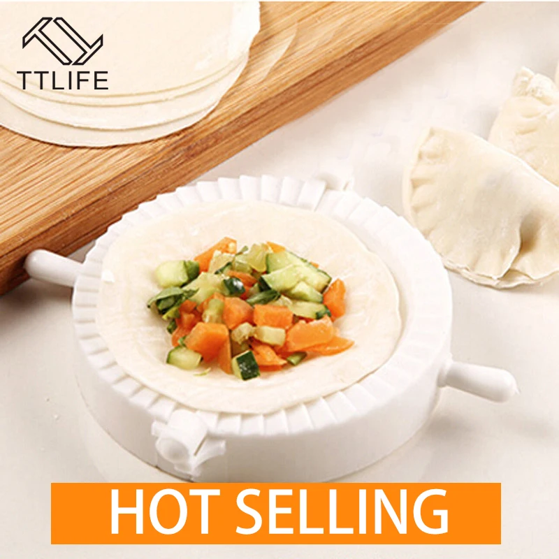 

TTLIFE Hot 2Pcs A Set Dumpling Device Convenient PlasticDumpling Skin Mold Dumpling Artifact Package Dumpling Making Machine