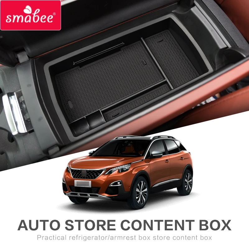 smabee Car central armrest box For Peugeot 3008 4008 5008 508 2017 2018 2019 2020 GT Accessories Stowing Tidying Organizer
