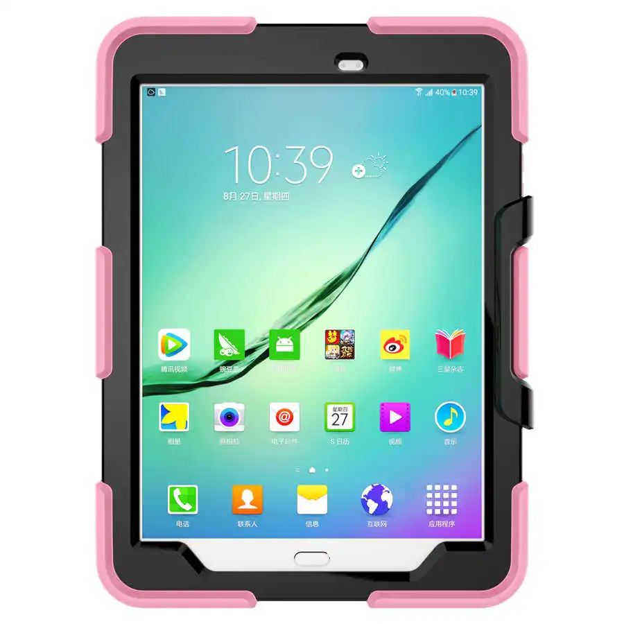 Высококачественный Гибридный армии Heavy Duty силиконовый чехол для Samsung Galaxy Tab S2 T810 T813 T815 T819 9,7 "Tablet принципиально чехол + Бесплатный Pen