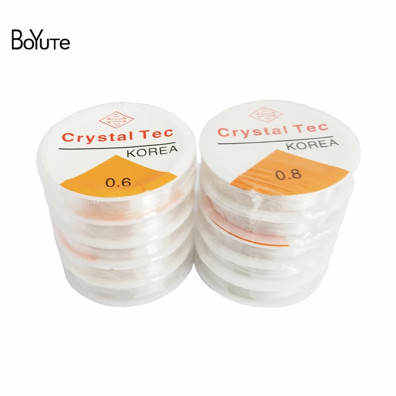 

BoYuTe 5Pcs 0.5/0.6/0.7/0.8/1MM Diameter Crystal Stretch Elastic Beading Wire Cord String Diy Jewelry Findings Components
