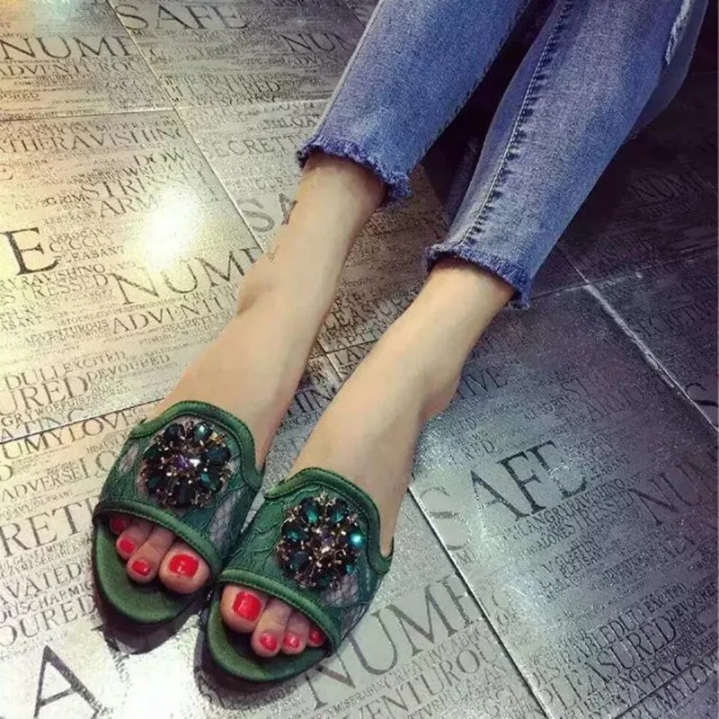 Black Stylish Crystal Embellished Flower Air Mesh Fashion Women