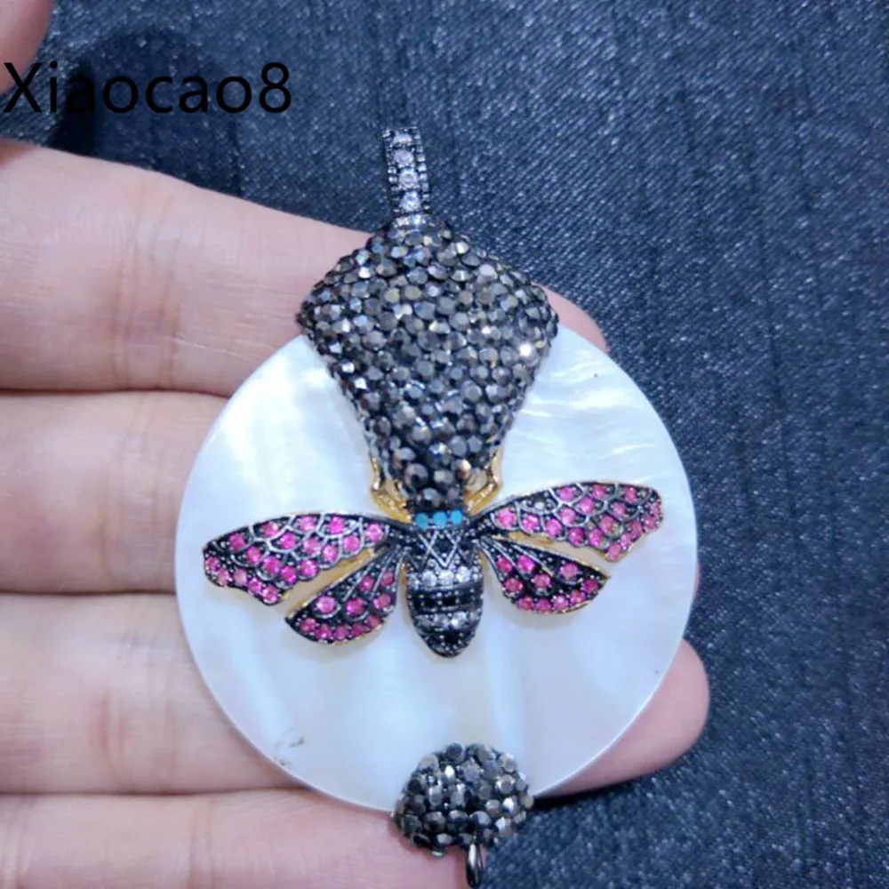 

Round White Shell Pendant for Making Necklace Cute Insect Slide Pendants Necklace Accessoires Trendy Pendants Jewelry Making