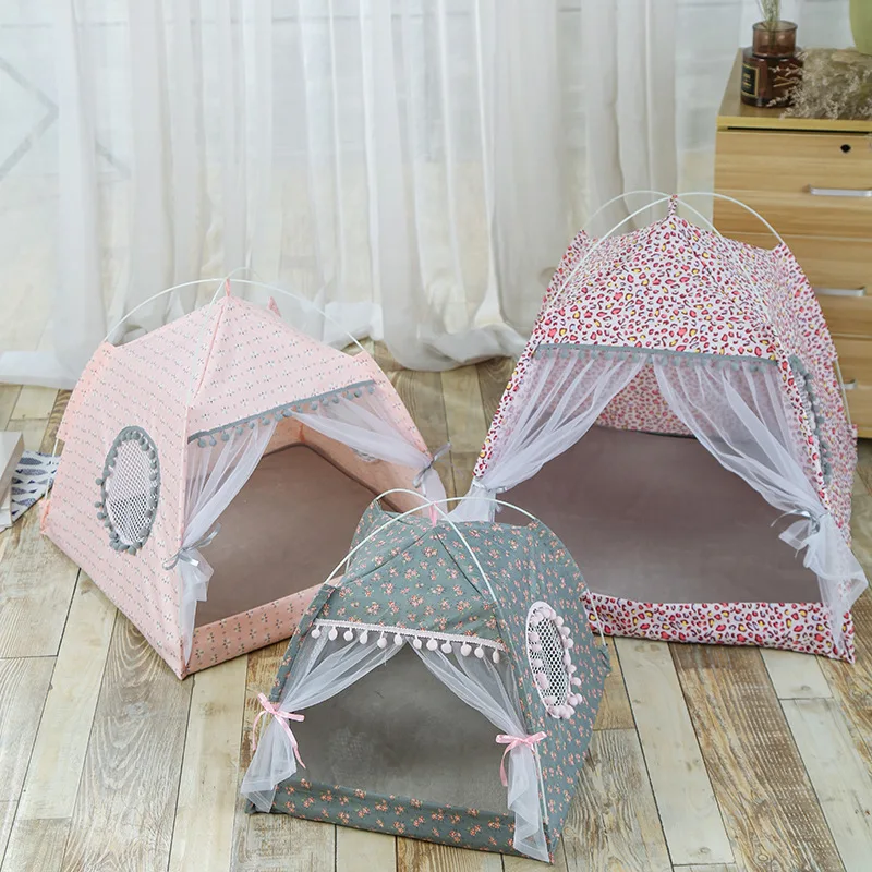 

Summer cat litter spring and summer small dog tent net red four seasons universal kennel removable pet nest