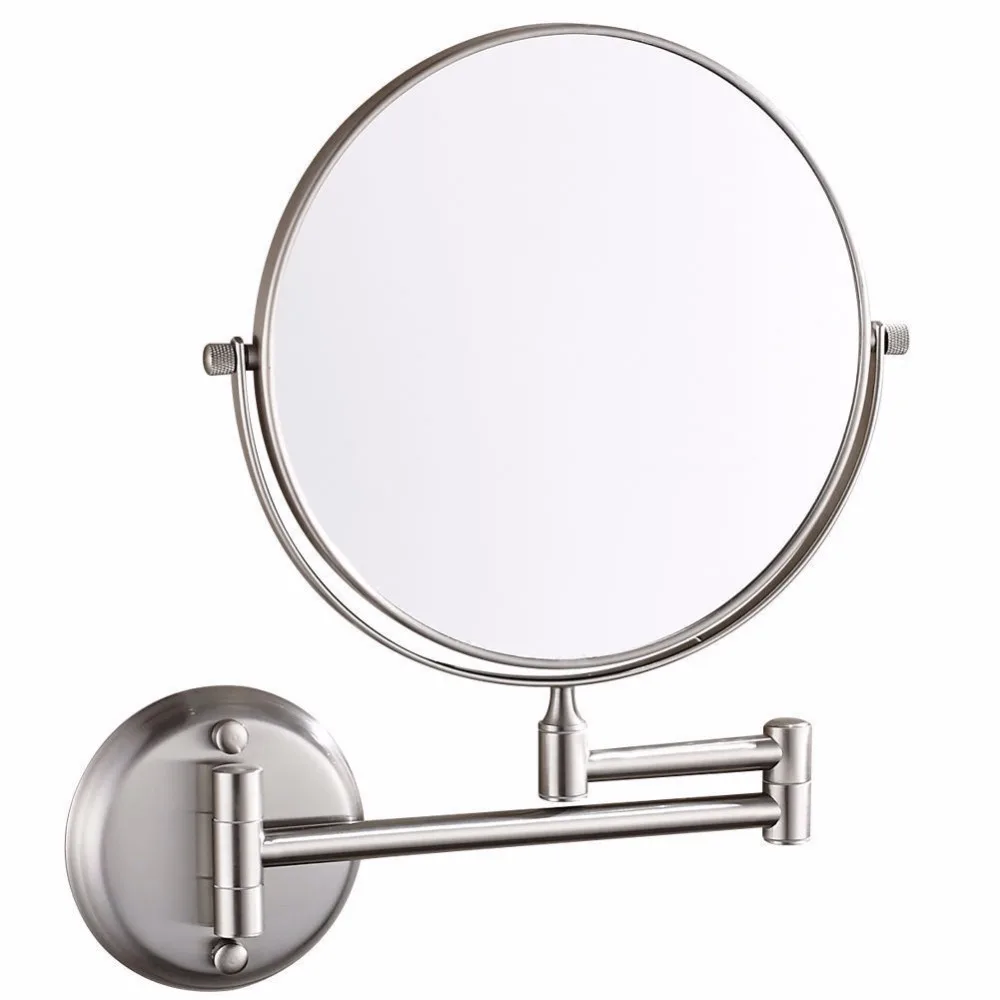 

Gurun 6 Inch 3/5/7X Led Suction Cup Mirror Makeup Single Side Cosmetic Mirror Lights Compact Of Glass Hand bathroom wall Mirror